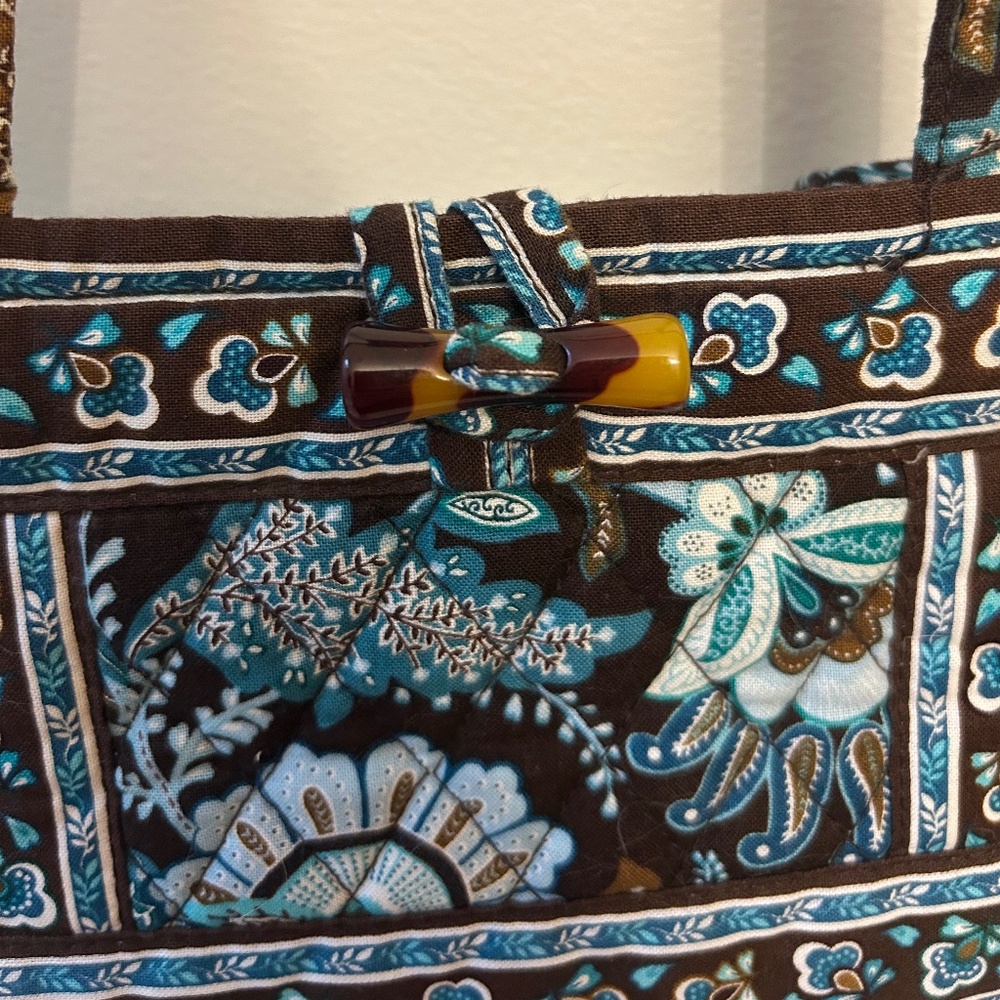 Vera Bradley Retired Java Blue Small Toggle Tote - image 3